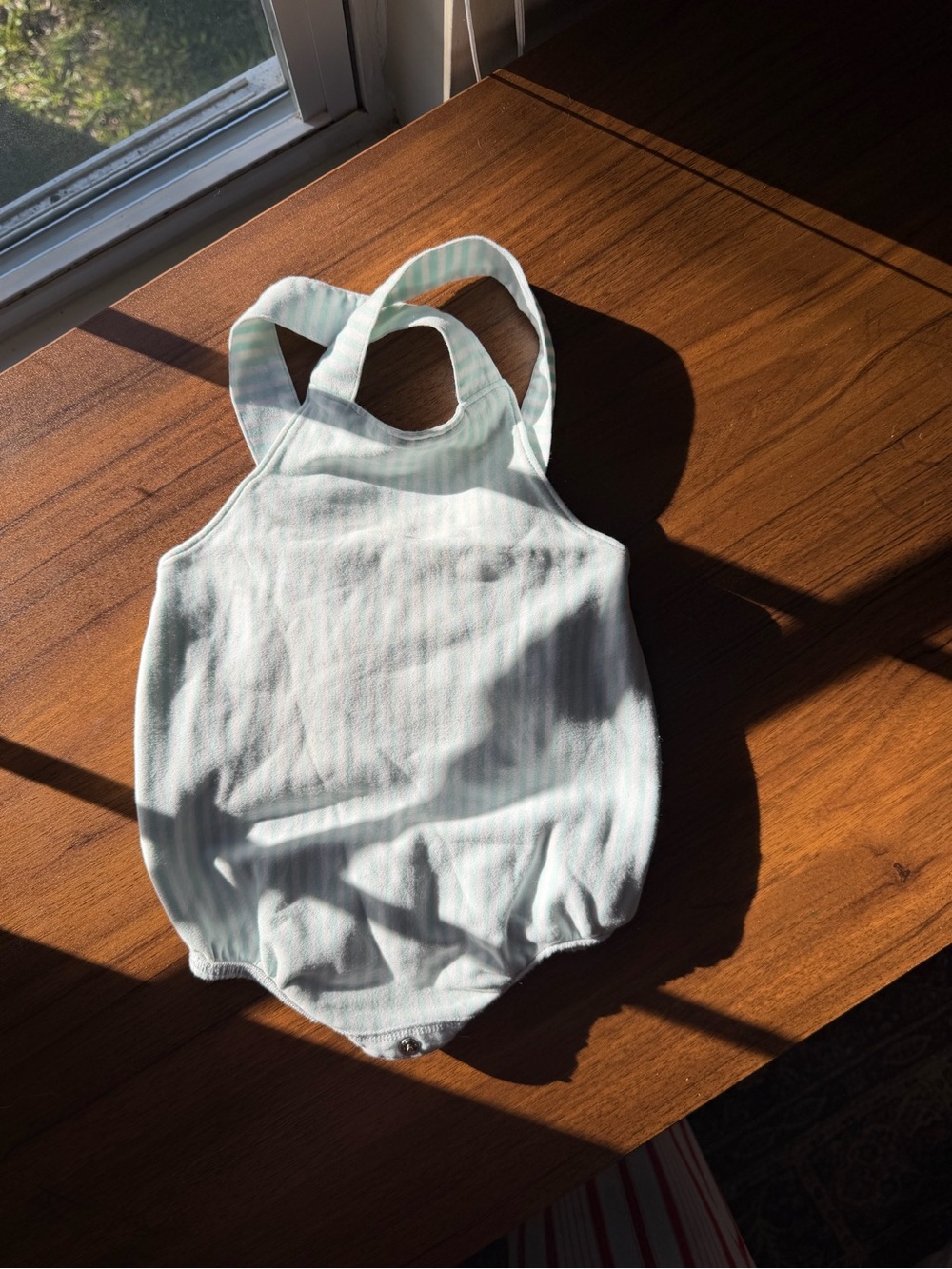 The Beaufort Bonnet Company Mint and White Striped Baby Bubble
